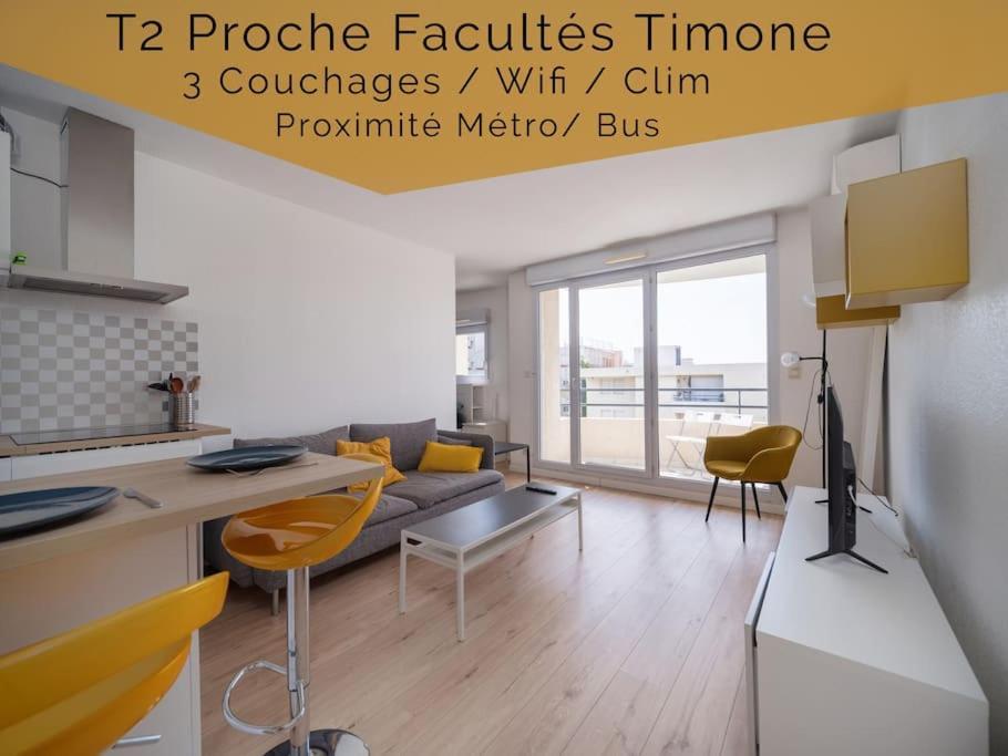 Appartement Tout Equipe Climatise Terrasse Hopital De La Timone Marseille Kültér fotó